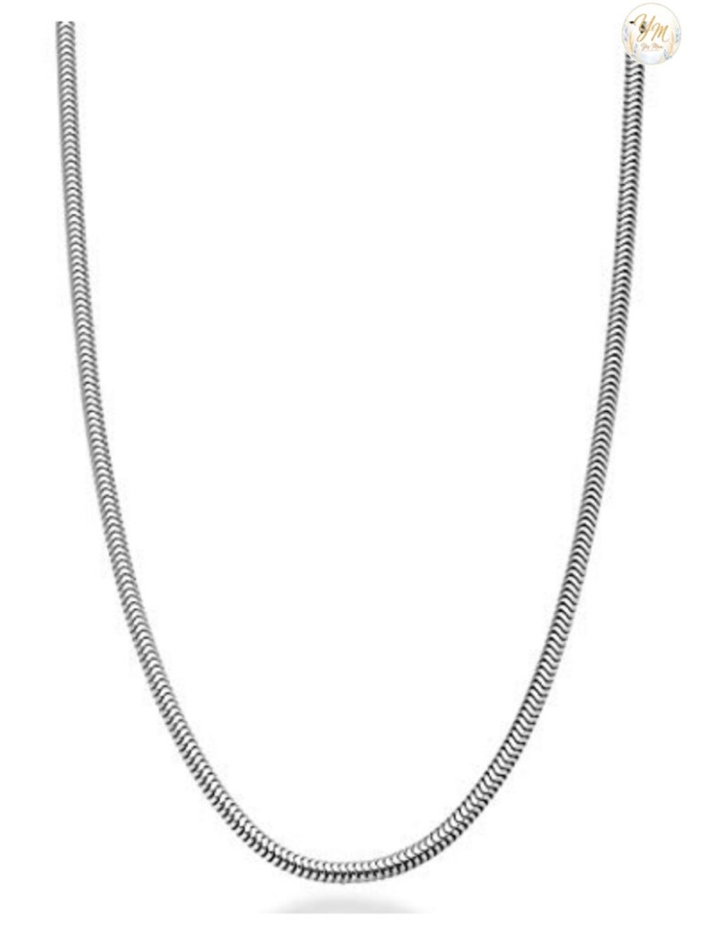 Sterling Silver Italian Round Snake Chain Necklace Unisex Lobster Clasp -